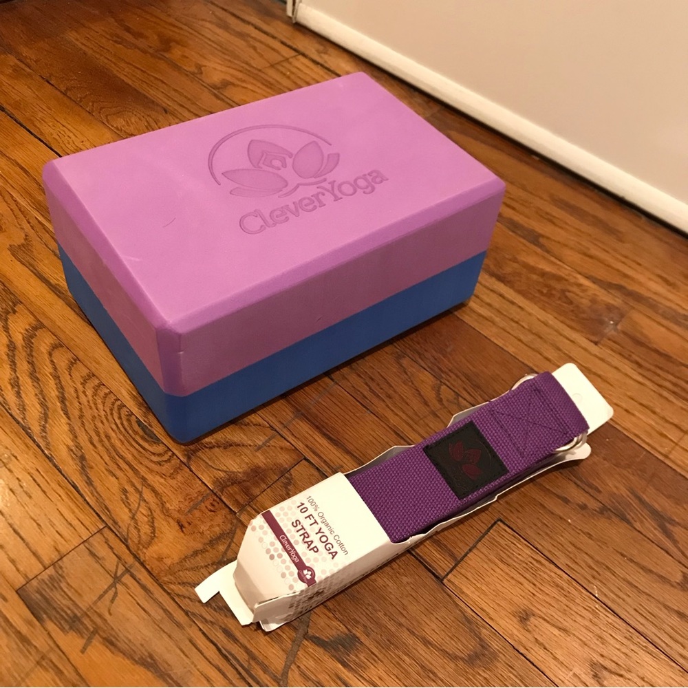 Yoga block and strap